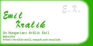emil kralik business card